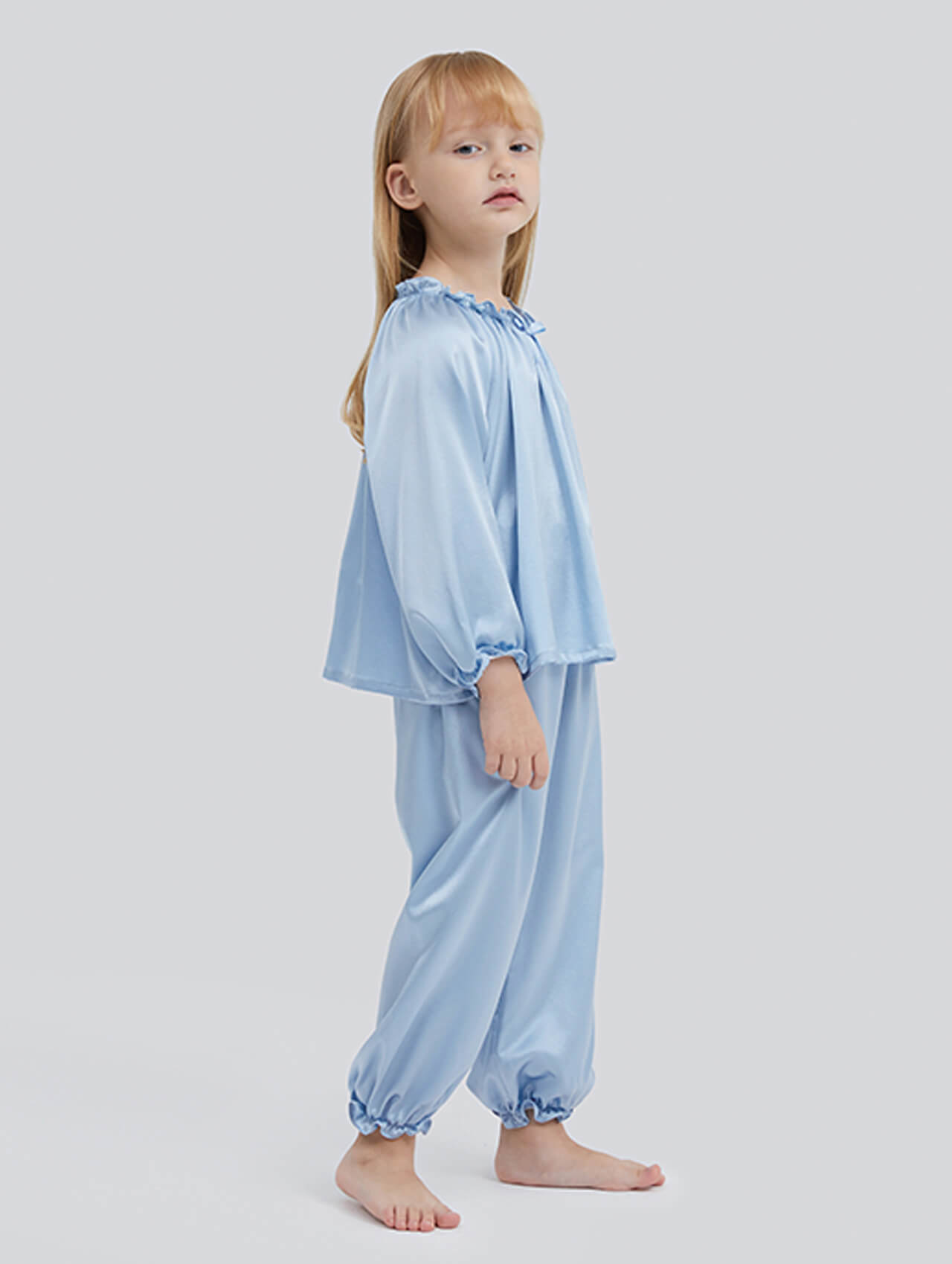 19 Momme Girls Pullover Long Silk Pajama Sets